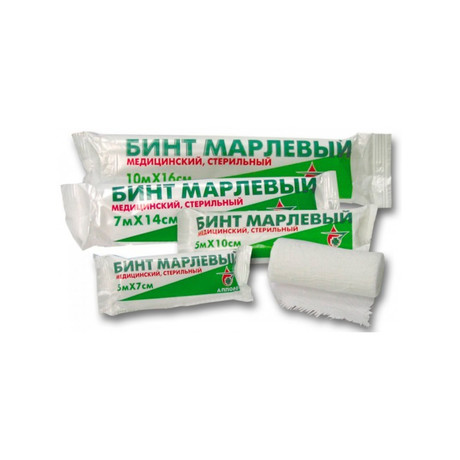 Бинт марлевый стерильный  7м х 10см инд. уп.