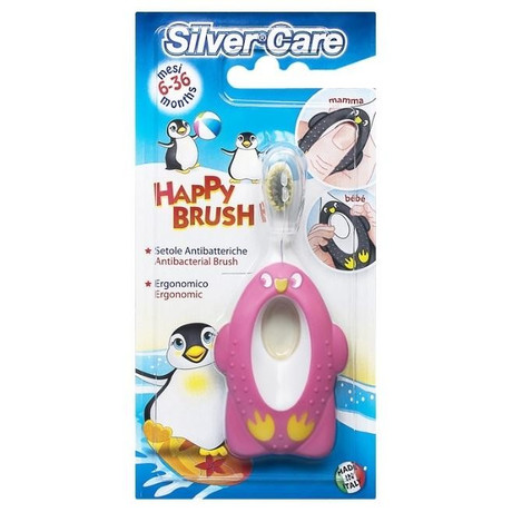 Зубная щетка детская SILVER CARE Happy Brush мягкая (6-36мес.)  (арт. 654)