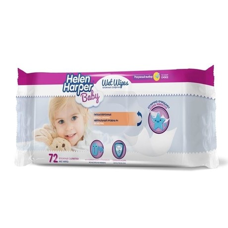 Салфетки детские HELEN HARPER влажные, 72 шт.