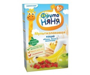 Каша ФРУТОНЯНЯ молочная мультизлаковая (яблоко/банан/земляника) 200г