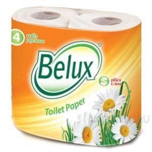 Бумага туалетная BELUX 2-слойная белая,  4 шт.