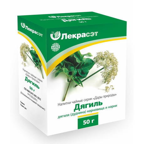 Чайный напиток ЛЕКРАСЭТ "Дары природы" Дягиль корневища с корнями пачка 50г