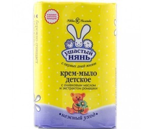 Мыло детское УШАСТЫЙ НЯНЬ крем ромашка и оливковое масло 90г
