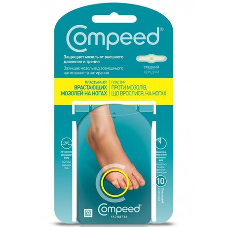 Лейкопластырь COMPEED от врастающих мозолей на ногах, 1 шт. (средний)