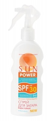 Спрей SUN POWER солнцезащитный водостойкий для загара SPF-30 200мл