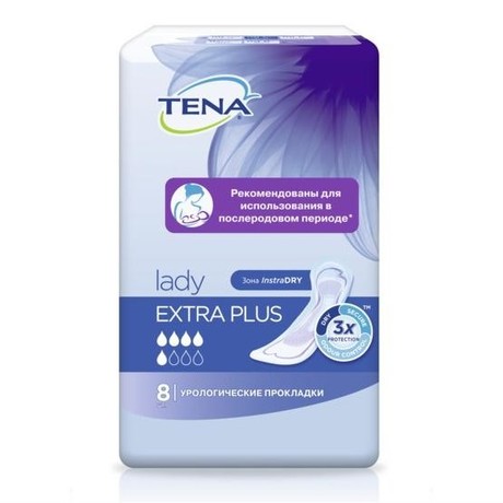 Прокладки гигиенические TENA Lady Extra Plus при недержании, 8 шт.