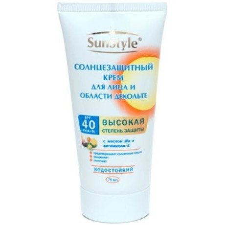 Крем SUN STYLE солнцезащитный SPF-40 для лица и области декольте 75мл