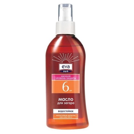 Масло натуральное EVA Sun для загара SPF-6 150мл