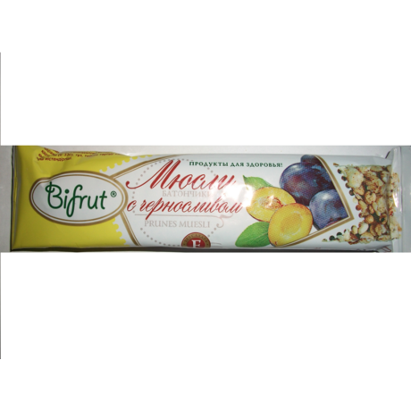Батончики мюсли BIFRUT чернослив на фруктозе 30г