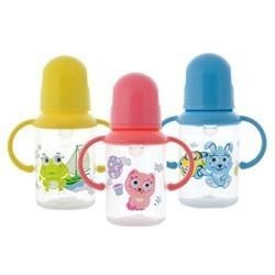 Бутылочка детская КУРНОСИКИ 11109 с ручками и силиконовой соской 125мл