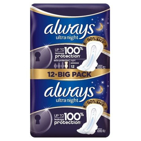 Прокладки гигиенические ALWAYS Ultra Night Duo Extra, 12 шт.