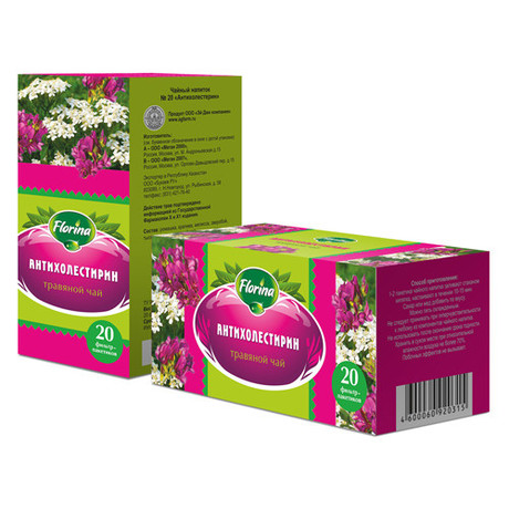Чай лечебный FLORINA Антихолестерин №20 фильтр-пакетики 1,5г, 20 шт.