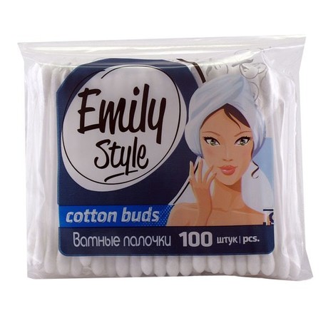 Ватные палочки EMILY, 100 шт. (п/э пак.) (арт. EB-100)