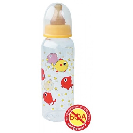 Бутылочка детская МИР ДЕТСТВА с латексной  соской 250мл