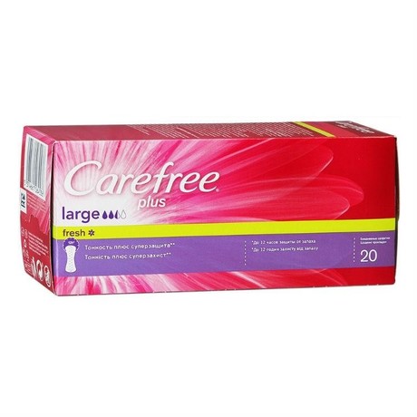 Прокладки гигиенические CAREFREE Large Plus, 20 шт. + 8 промо