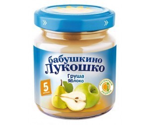 Пюре БАБУШКИНО ЛУКОШКО яблоко/груша (с 3,5 мес.) 100г
