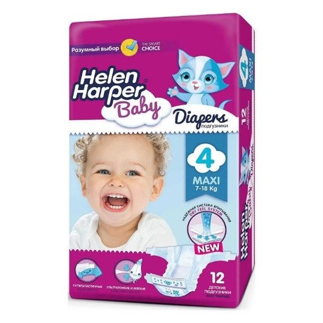 Подгузники HELEN HARPER Baby Maxi (7-18кг), 12 шт.