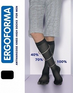 Гольфы ERGOFORMA для мужчин антиварикозные 2-кл. компрессионные  разм. 4 (арт. 322) черн.