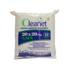Губка Cleanet волокнистая пенообразующая 20х20, 12 шт.