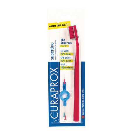 Набор CURAPROX CPS CS5460 + 06.07,08 Superduo UHS 409 ершики +зубная щетка +  держатель (темно-синяя)