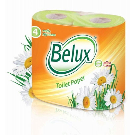 Бумага туалетная BELUX 2-слойная салатовая, 4 шт.