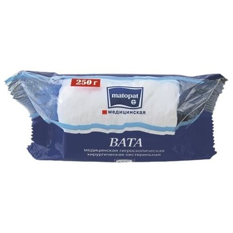 Вата BELLA Matopat хирургическая гигроскопическая нестерильная 250 г