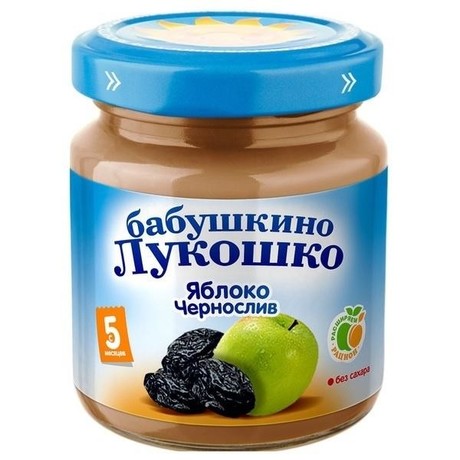 Пюре БАБУШКИНО ЛУКОШКО яблоко/чернослив (с 5 мес.) 100г