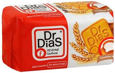 Печенье Dr. DiaS сдобное топленое молочко на фруктозе 170г