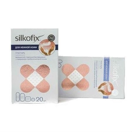 Лейкопластырь бактерицидный SILKOFIX для нежной кожи стандартный (нетканевая основа), 20 шт.