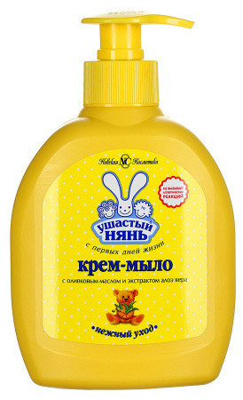 Мыло детское УШАСТЫЙ НЯНЬ крем алоэ и оливковое масло 90г
