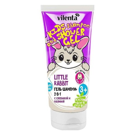 Гель-шампунь VILENTA Little Rabbit "2в1" с малиной и ежевикой 200мл