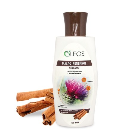 Масло косметическое OLEOS Репейное для волос с эфирным маслом корицы 125мл