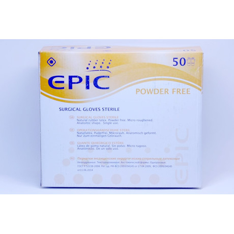 Перчатки хирургические стерильные разм. 7 (латексные неопудренные EPIC SG PF), 50 пар