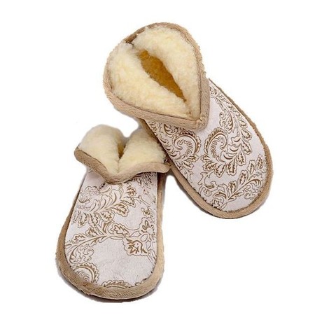 Тапочки Меркуры (шерсть " Золотые Узоры" пвх подошва) разм. 35-36 (арт. 380)