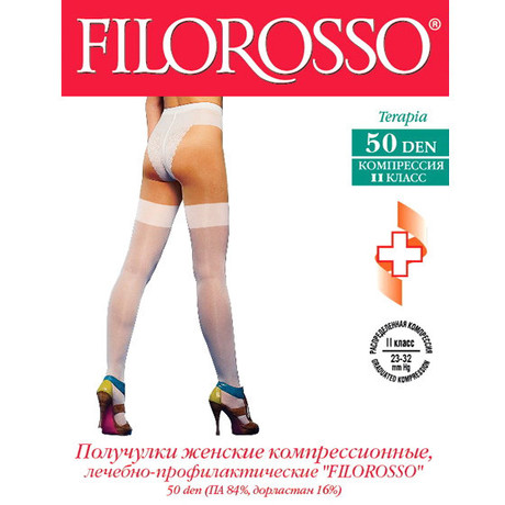 Получулки FILOROSSO TERAPIA лечебно-профилактические 50den 2-кл. жен. разм. 2 черн.