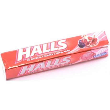 Леденцы HALLS гранат и ягоды асаи, 9 шт.