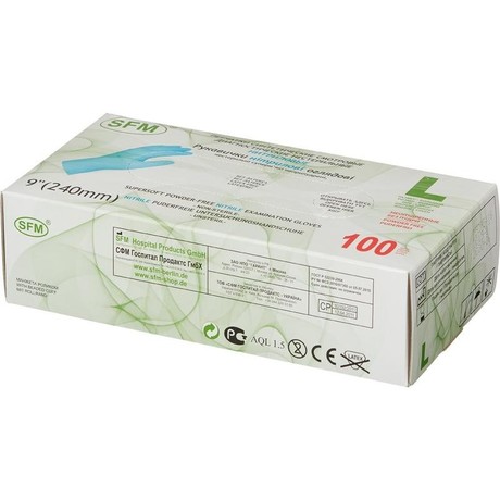 Перчатки смотровые н/стер. разм. L (нитрил. синтетич.) №50