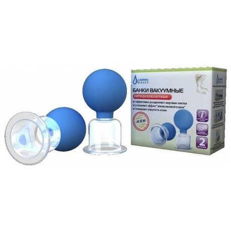 Банка вакуумная полимерно-стеклянная  антицеллюлитная, 2 шт.