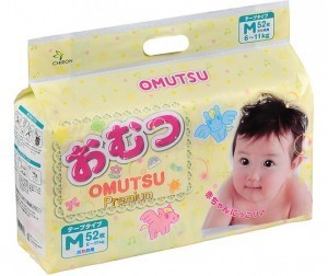 Подгузники OMUTSU разм. M (6-11кг), 52 шт.