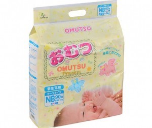 Подгузники OMUTSU разм. NB (до 5кг), 90 шт.