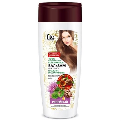 Бальзам для волос НАРОДНЫЕ РЕЦЕПТЫ Репейный с маслом кедра и восстанавливающим комплексом для поврежденных волос 270мл