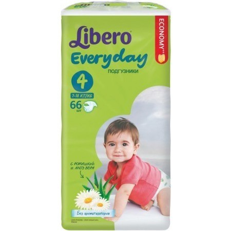 Подгузники LIBERO Everyday Maxi (7-16кг), 66 шт.