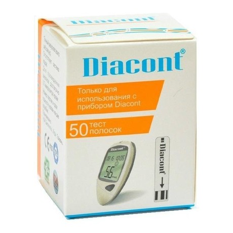 Ригла DIACONT тест-полоски к системе контроля уровня глюкозы в крови, 50 шт.