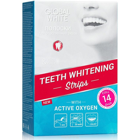 Полоски GLOBAL WHITE отбеливающие, 14 шт.