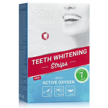 Полоски GLOBAL WHITE отбеливающие, 7 шт.