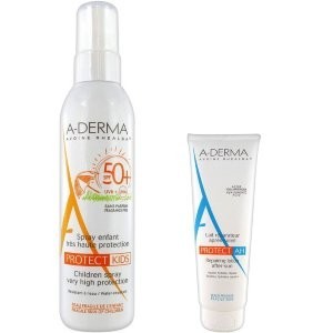 А-ДЕРМА PROTECT AD набор (спрей солнцезащитный для детей SPF 50+ 200мл + лосьон)