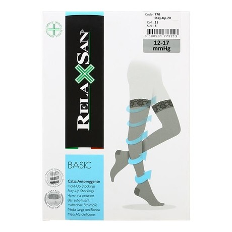 Чулки STAY UP Relaxsan Basic 70den 12-17mmHg разм. 3 тел.