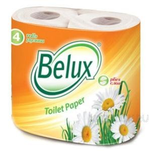 Бумага туалетная BELUX 2-слойная персик, 4 шт.