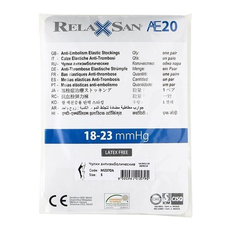 Чулки RELAXSAN Medicale Anti-Embolism на резинке с открыт. носком разм. S (арт. M2370A) бел.