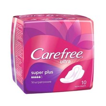 Прокладки гигиенические CAREFREE Ultra Super Plus, 10 шт.